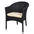 Try & Do Patio Outdoor Rattan Wicker Dining Chair With Removable Soft Cushion, Indoor Outdoor Rattan Dining Chair For Garden, Ba