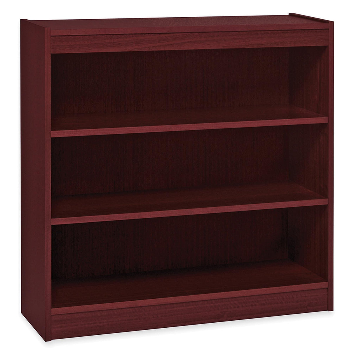 Lorell 3-Shelf Panel Mahogany Bookcase, 36&quot; x 12&quot; x 36&quot;