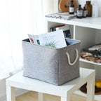 TheWarmHome Storage Basket - 3 Pack Fabric Cubes 16x12x12 inch, Grey, EVA Material, Closet Organizer