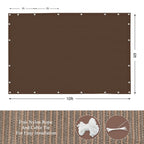 Abosun Outdoor Sun Shade Cloth, 6' X 10', Pergola, Deck, And Backyard Patio Sunshade With Uv Protection, Heat Resistant Hdpe Material, Reinforced Grommets (6X10 Ft, Brown)