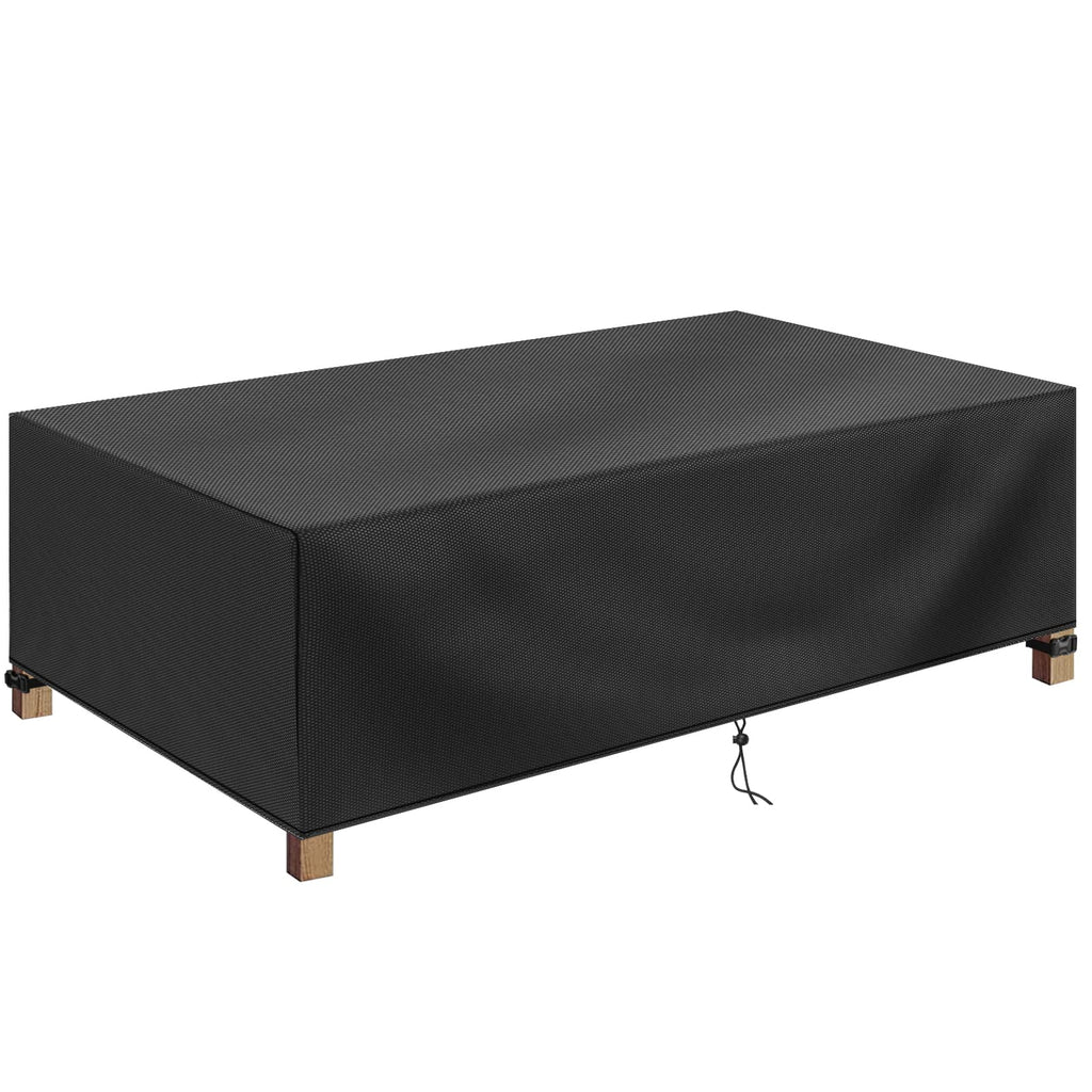 Rectangular Coffee Table Cover 100% Waterproof, 46X26X13 Inch Outdoor Table Cover , Patio Furniture Cover For Dinning Furniture, Picnic Coffee Tables Chairs And Sofas, Black