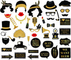 42Pcs 1920s Photo Booth Props Roaring 20's Party Photo Props,1920s Party Supplies for Luxury Party, Speakeasy Party, Gangster Pa