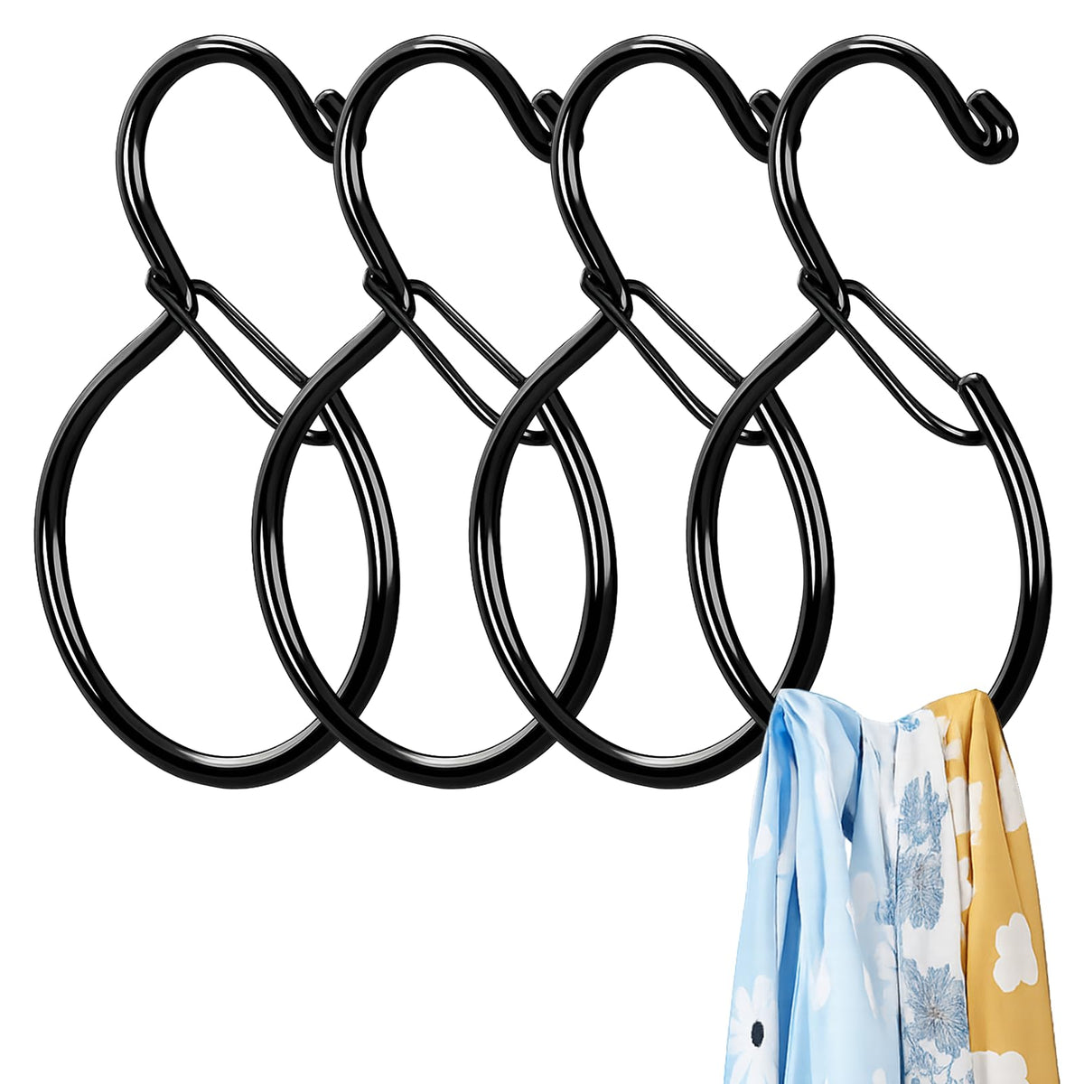 ZCFLCK 4 Pack Belt Hanger, Rust Proof Closet Organizer for Belts Ties Black