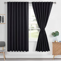 Hiasan Halloween Black Out Curtains 63 inch Long, Rod Pocket & Back Tab Blackout Thermal Insulated Drapes Sewn with Tiebacks, Ro