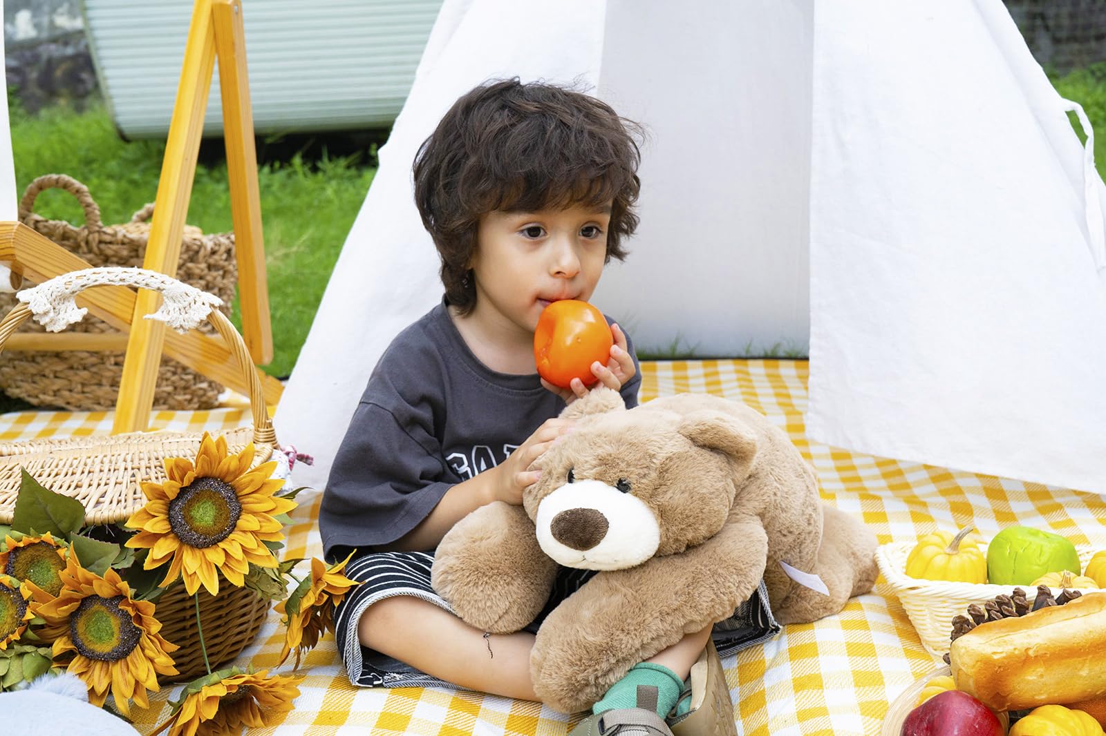 Niuniu Daddy 20' | 3.3 Pound Weighted Bear Stuffed Animals For Adults Kids, Giant Large Teddy Bear Plush Toy, Cute Brown Bear B