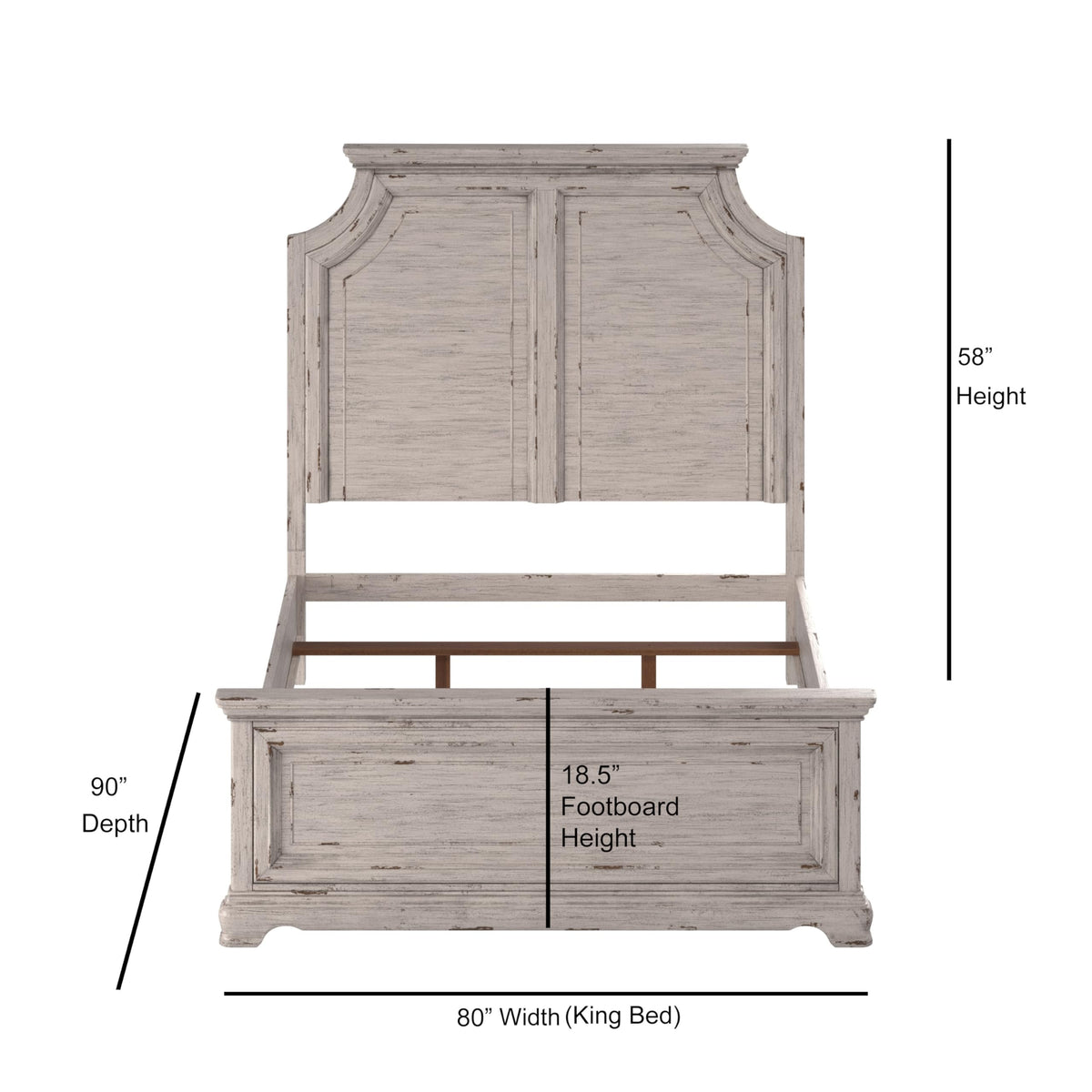 Greyson Living Palisade 5-Piece Antique White Bedroom Set by King