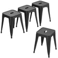 HAOBO Home Industrial Metal Barstools Classroom Stools Short Stools [Set of 4] Stackable for Indoor/Outdoor 18 Dining Chair
