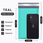 Ucgou Bubble Mailers 4X8 Inch Teal 100 Pack Poly Padded Envelopes Small Business Mailing Packages Opaque Self Seal Boutique Ship