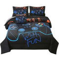 Jqinhome Full Gaming Comforter Sets For Boys,6 Piece Bed In A Bag 3D Video Game Bedding -All Season Soft Microfiber Gamer Beddin