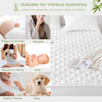 Grt Twin Xl Mattress Protector Waterproof, Rayon From Bamboo, Cooling Quilted Fitted Mattress Pad, Noiseless Waterproof Mattress