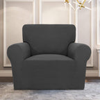 Purefit Stretch Chair Sofa Slipcover – Spandex Jacquard Non Slip Soft Couch Sofa Cover, Washable Furniture Protector With Non Skid Foam And Elastic Bottom For Kids (Chair, Dark Gray)
