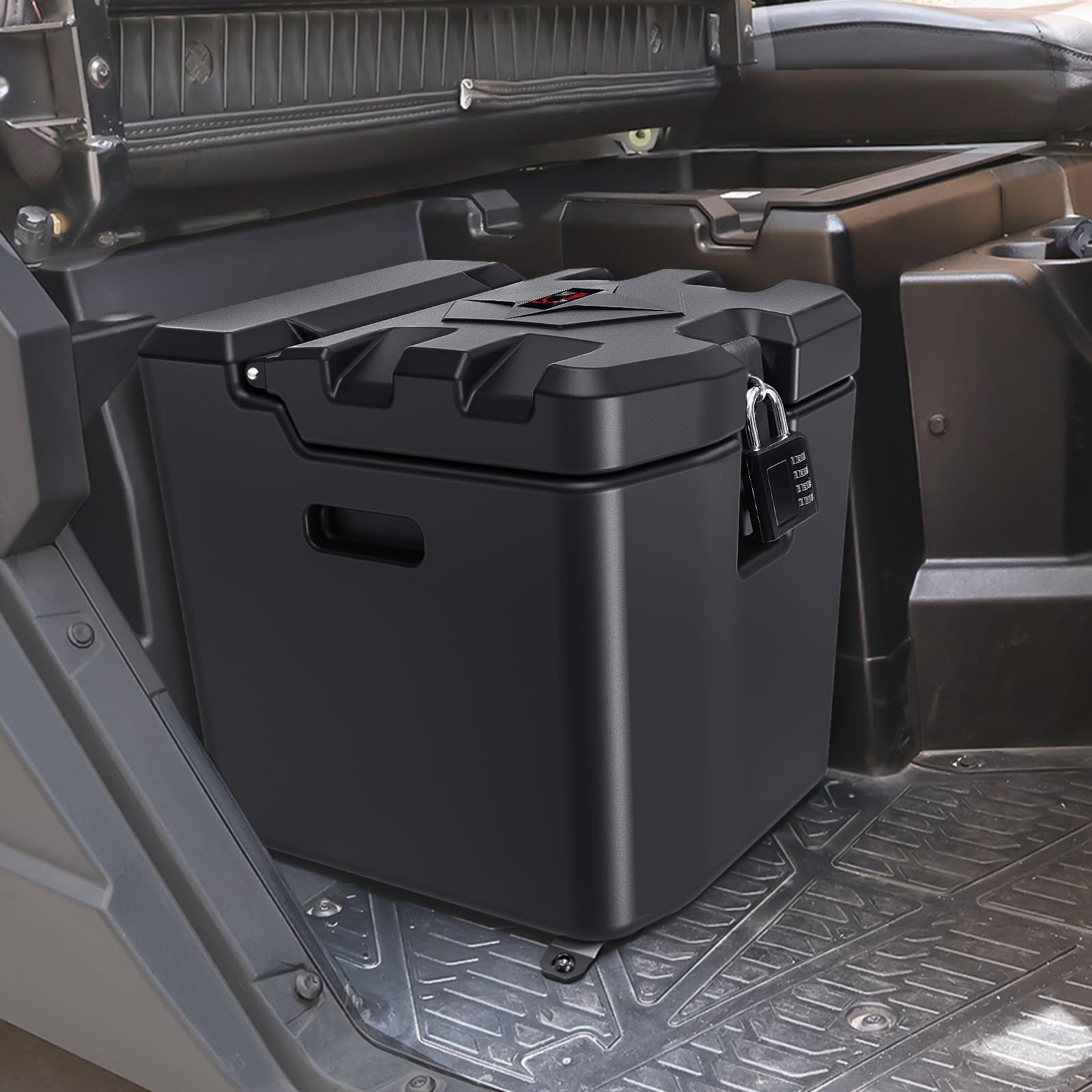 Starknightmt Ranger Storage Box, 28L/ 7.4Gal Ranger Xp 1000 Under Seat Storage Box With Lock Compatible With Polaris Ranger Xp 1