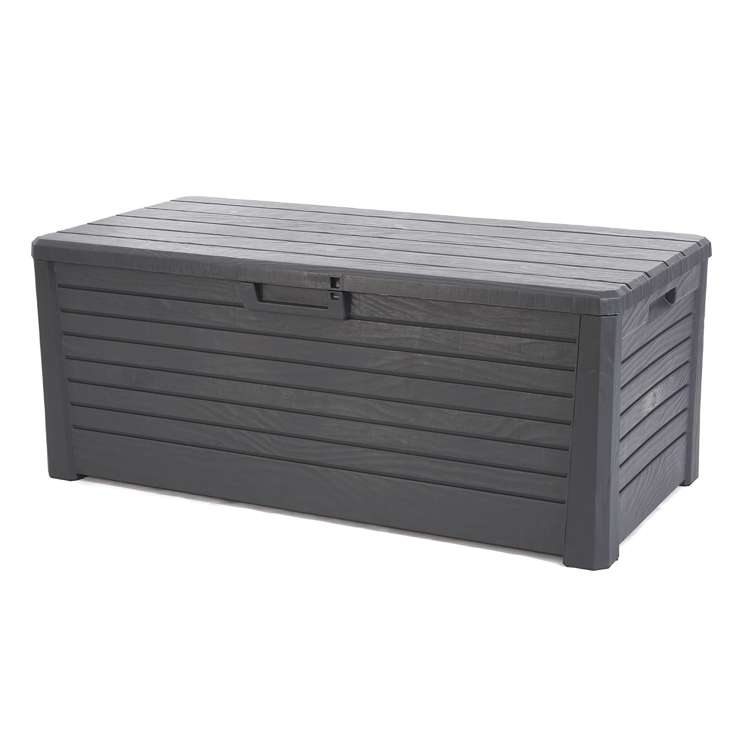 Toomax Florida Uv Resistant Lockable Deck Storage Box Bench For Outdoor Pool Patio Garden Furniture & Indoor Toy Bin Container,