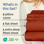 Extra Deep Pocket King Sheets - 4 Piece Breathable & Cooling Bed Sheets - Hotel Luxury Bed Sheet Set - Soft, Wrinkle Free & Comfy - Easily Fits Extra Deep Mattresses - Deep Pocket Terracotta Sheets
