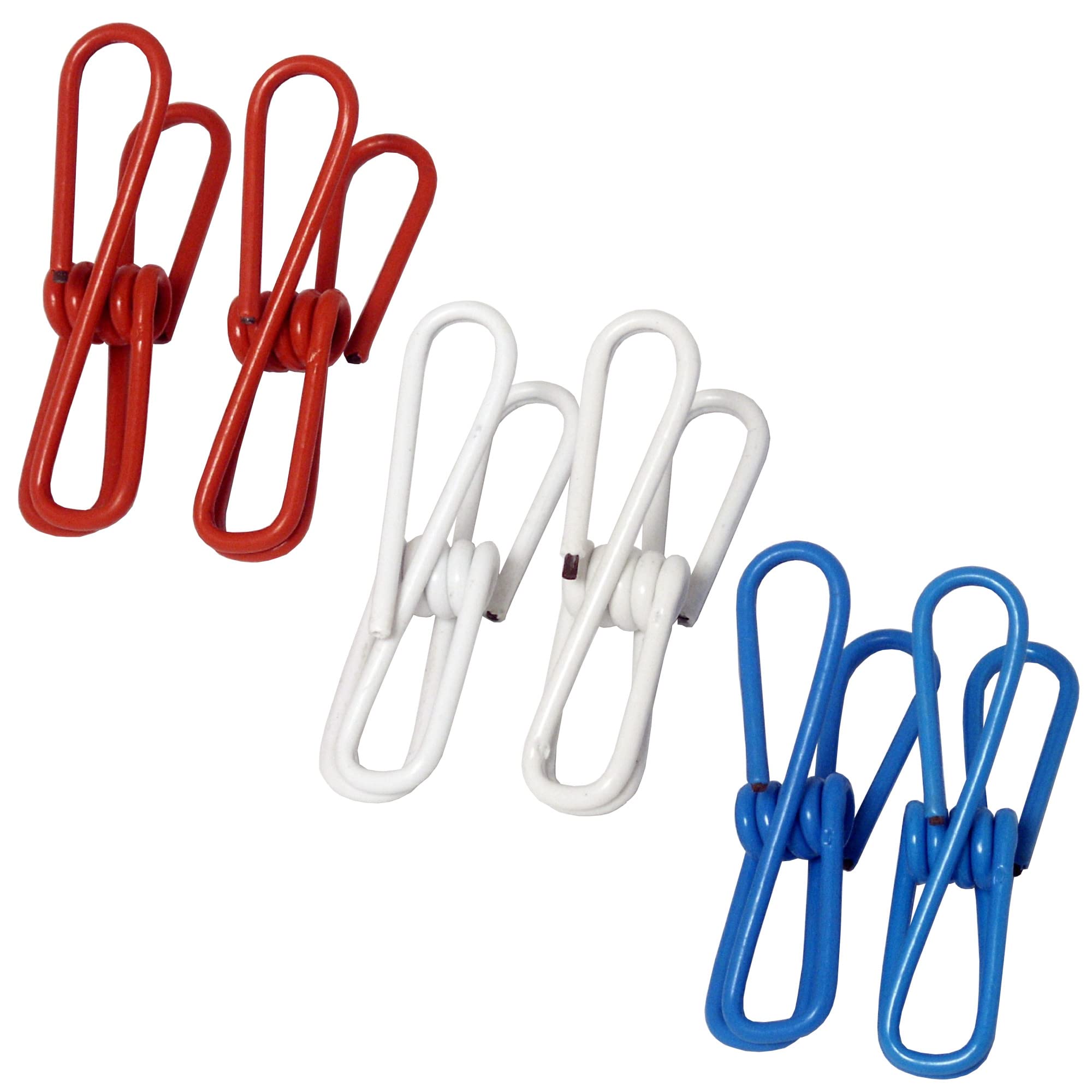 Chef Craft Select Wire Construction Clip Set, 6 Piece Set, White/Red/Blue