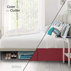 Nestl Red Heaven Bed Skirt Cal King Size - Cal King Bed Skirt 14 Inch Drop - Brushed Microfiber Bed Skirts - Hotel Quality Pleated Bed Skirt - Shrinkage & Fade Resistant