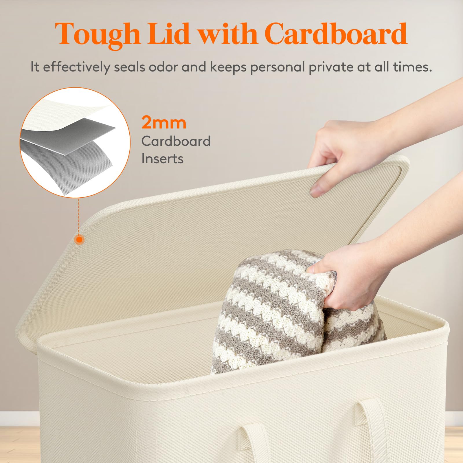 Lifewit 65L Slim Laundry Hamper, Small Laundry Basket With Lid, Dirty Narrow Collapsible Clothes Storage With Easy Carry Extende