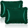 Homiest Ruffle Satin Pillowcase For Hair And Skin, King Satin Pillow Covers Silky Pillow Cases Set Of 2, Satin Ruffled Pillowcas