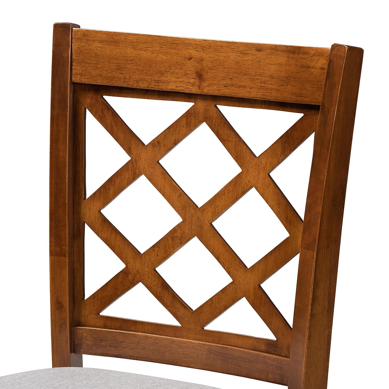 Baxton Studio Aria Modern Fabric Cut-Out Back Counter Stool, Grey and Walnut, 2-Pieces/Set (167-2PC-9888-HT)