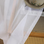 Sheer White Curtains, Sheer Curtains 63 Inch Length 2 Panels Set, Rod Pocket Voile Fimly Sheer Drapes For Living Room/Bedroom, L