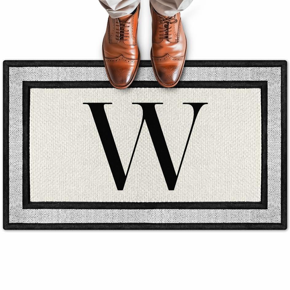 My Sign Center Door Mat, Personalized Doormat, Custom Welcome Monogram Mat For Front Door, Indoor/Outdoor, Housewarming Gift, He