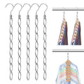 Topupth 40 Holes Clothing Chain Hangers: 5 Pack Metal Space Saving Hangers
