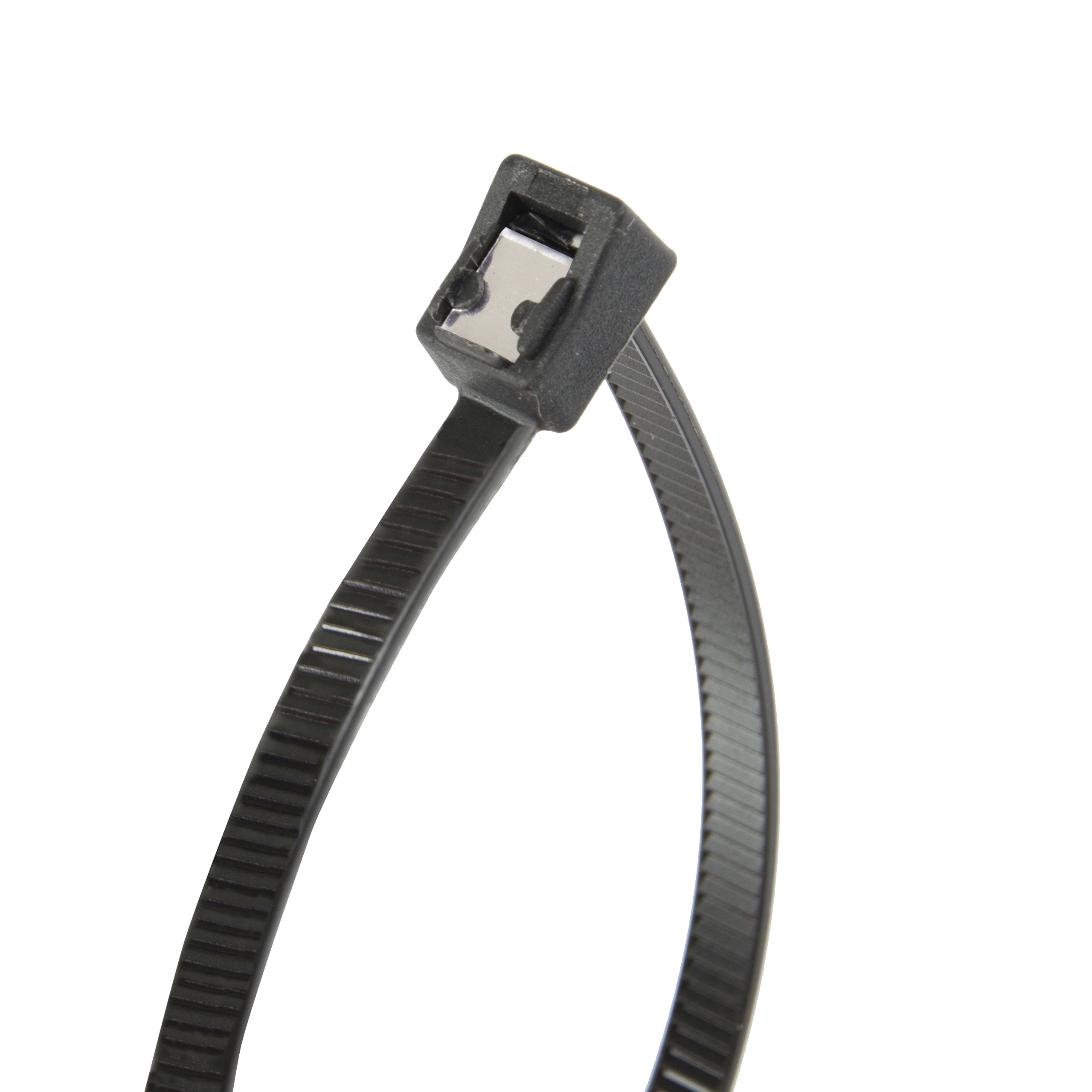 Calterm 74509 Self-Cutting Nylon, Cable Tie, 14 Inch, 20 Pack, Uv Black, 50 Piece