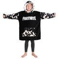 Fortnite Blanket Hoodie For Boys Teens 14+ Wearable Blanket Fleece Extra Long (Black/White Camo Kids)