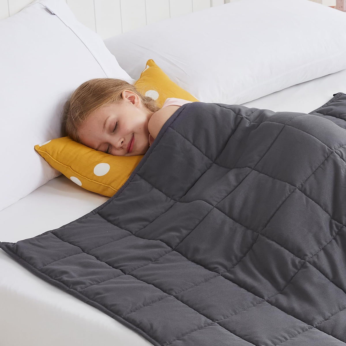 Hosukko Weighted Blanket Kids, Weighted Blanket For Kids 5 Lbs Grey Heavy Blanket For Children, Toddler Weighted Blankets For To