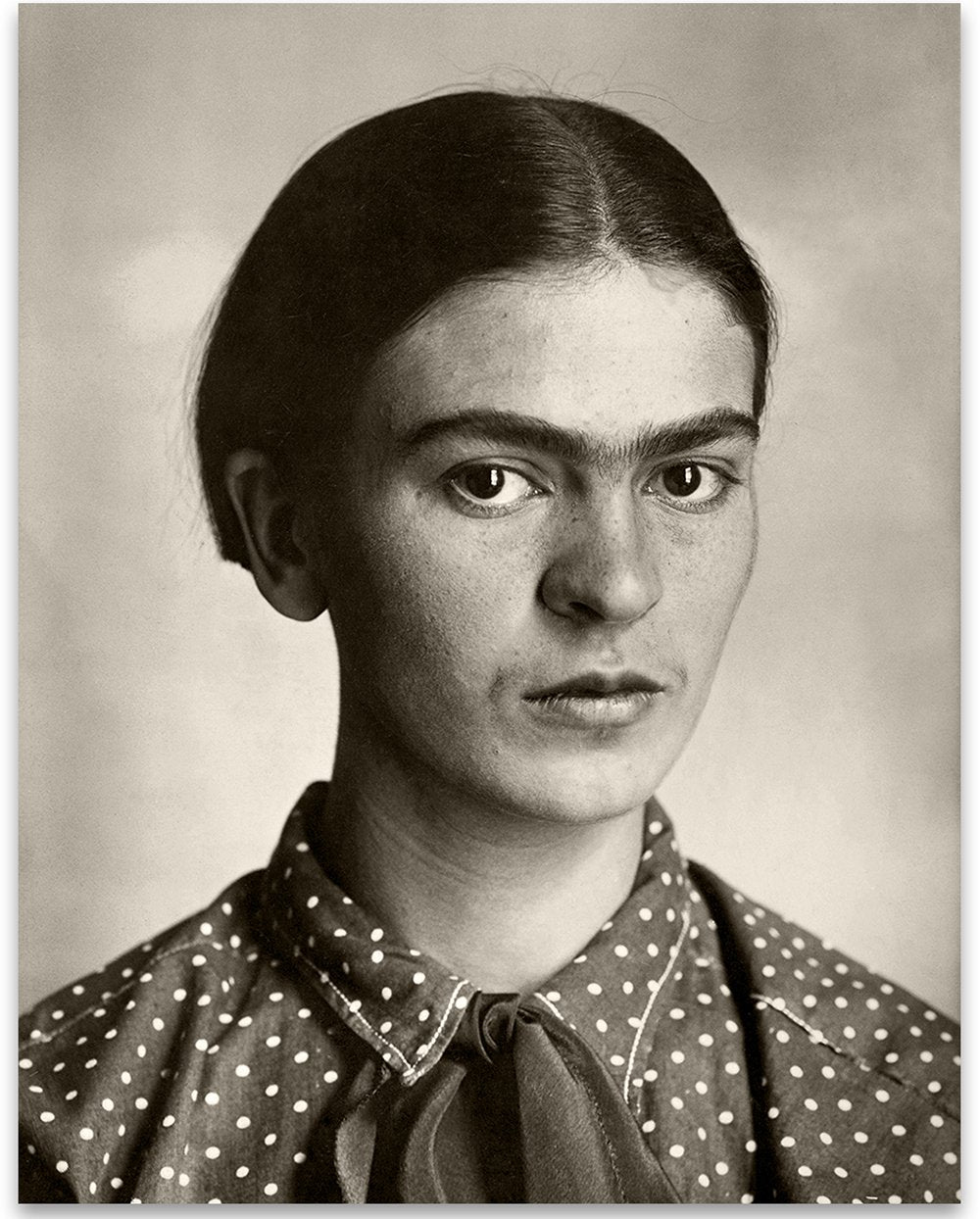 Lone Star Art Frida Kahlo Portrait - Great Home Office and Living Room Decor, Black and White House Decoration, Vintage Frida Ph