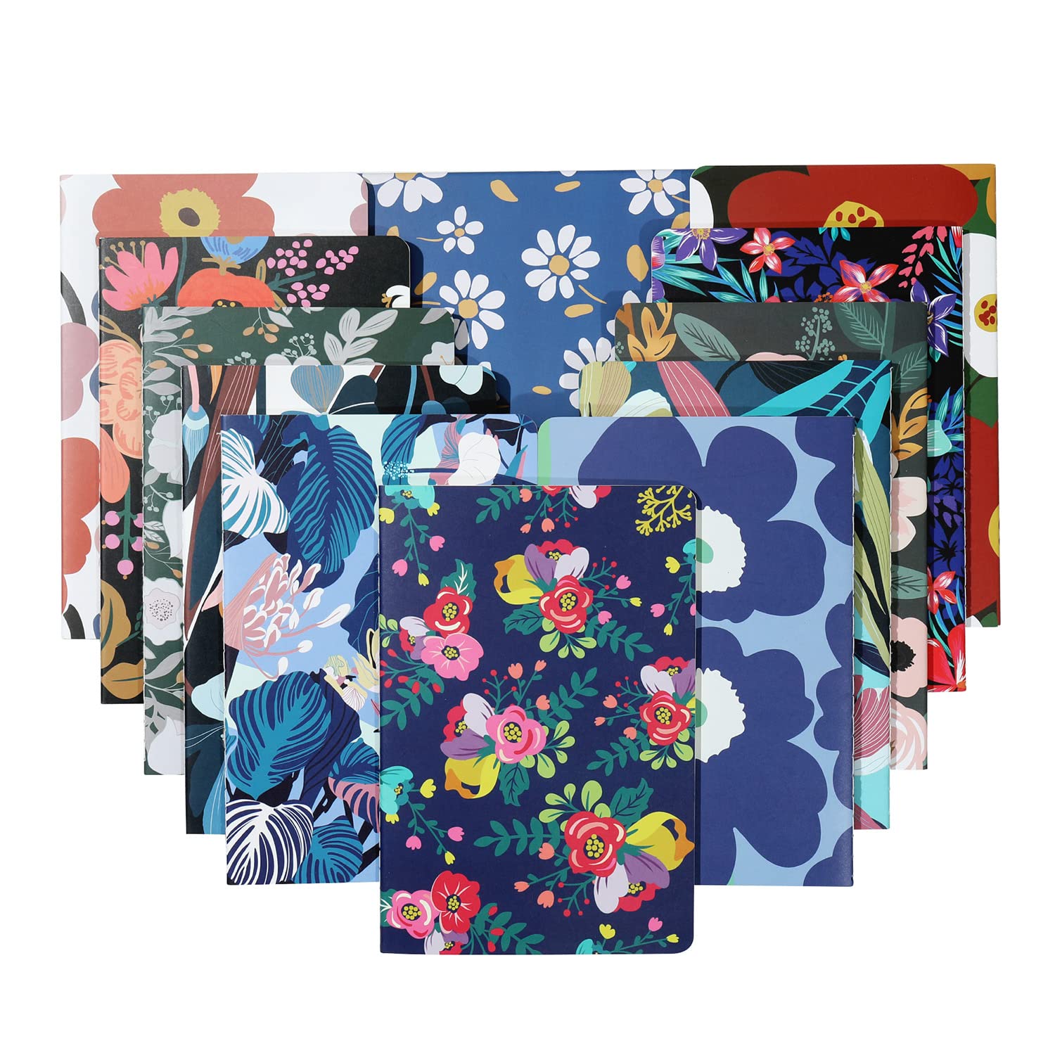 Xyark 12 Pack Flower Design Line Notebook Journals Bulk For Traveler, Student, Office, College Ruled Composition Subject Noteboo