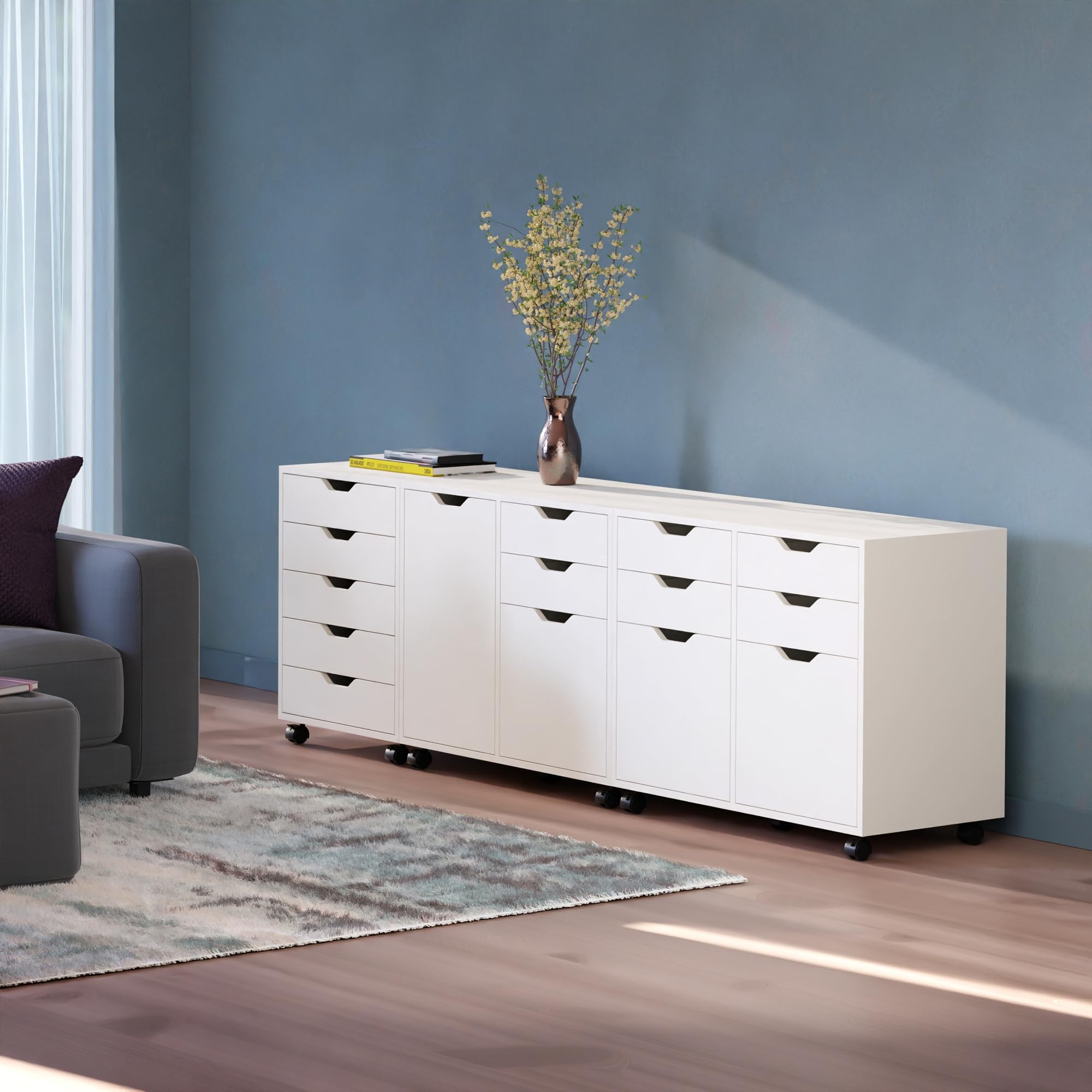 Winsome Wood 10346 Halifax 3-pc Storage Cabinet Set in White