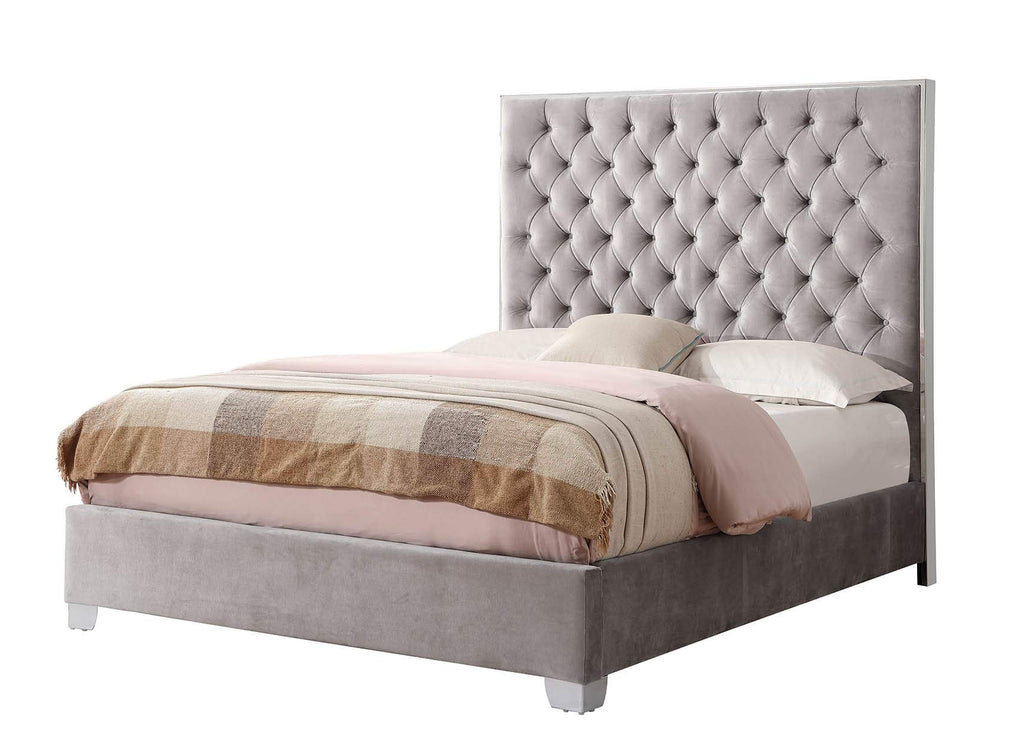 Wallace & Bay James Upholstered Bed, Queen, Gray