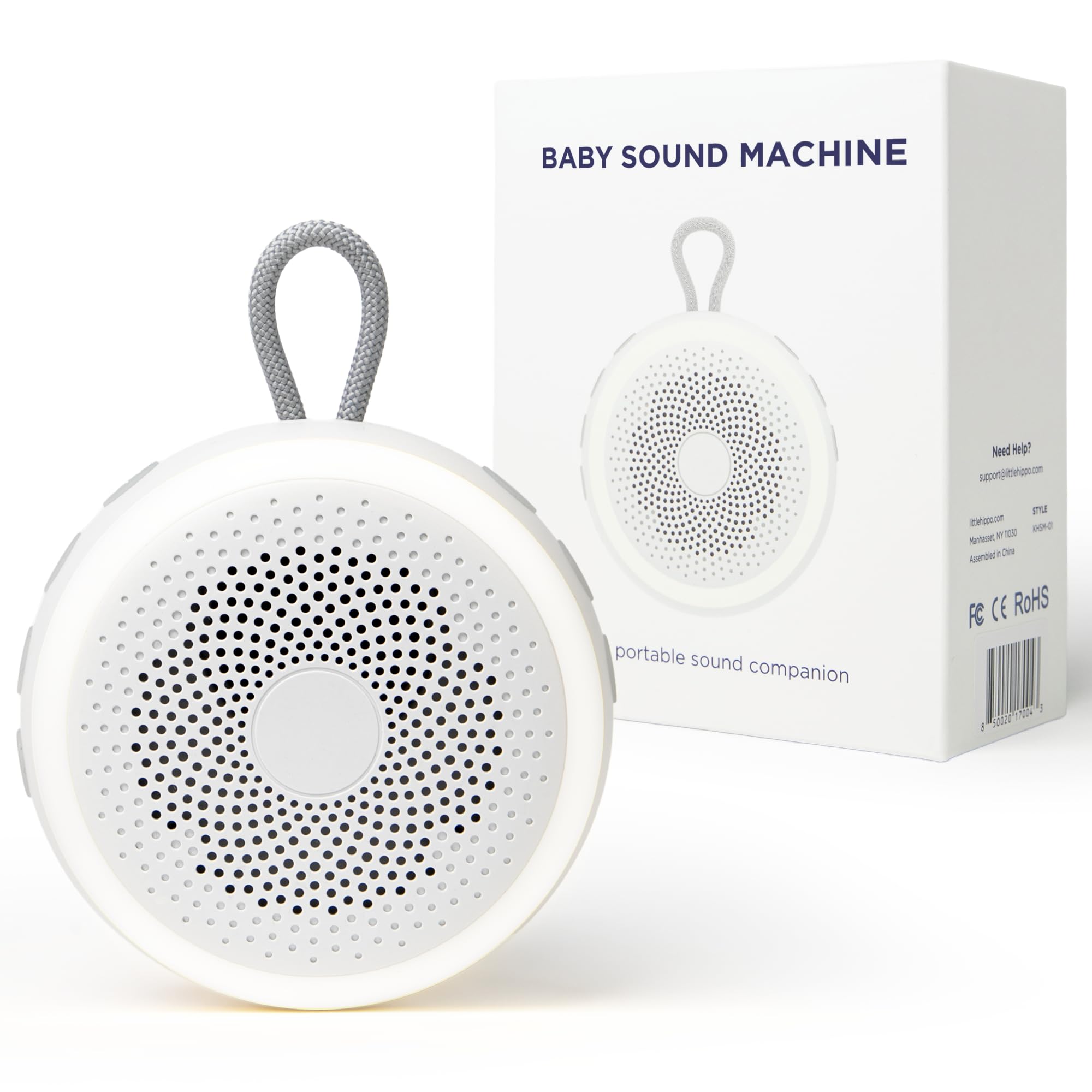 LittleHippo White Noise Machine | Portable Sound Machine for Babies, Kids, Adults | Sleep Soother | 19 Soothing Sounds | Long Ba