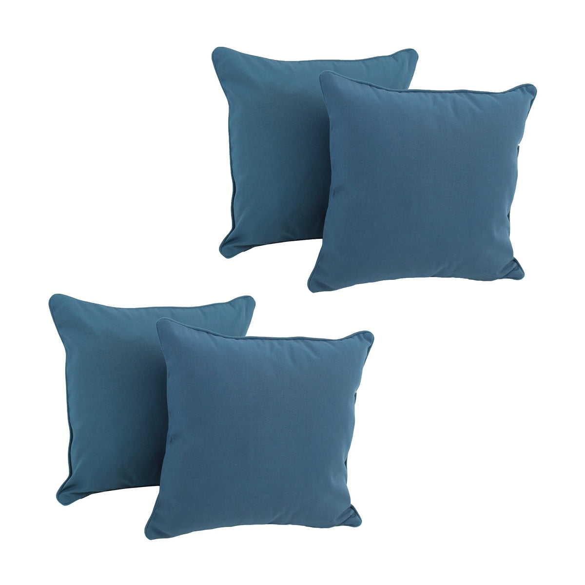 Blazing Needles Corded Twill Square Throw Pillow, 18&Quot;, Indigo 4 Count