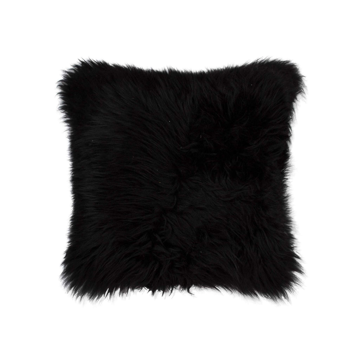 HomeRoots 18' x 18' Black Sheepskin Pillow