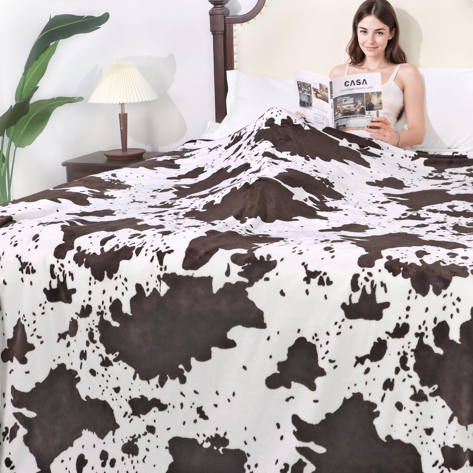 Queen Size Fleece Blanket For Bed, Soft Cozy Queen Blankets For Women, 90X90Inch Cute Brown Blanket For Girls Lightweight Large