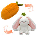 Youblek Bunny Stuffed Animal,Carrot Reversible Cuddle Bunny Plush Doll With Zipper Cute Soft Rabbit Toys Pillow For Kids And Adu