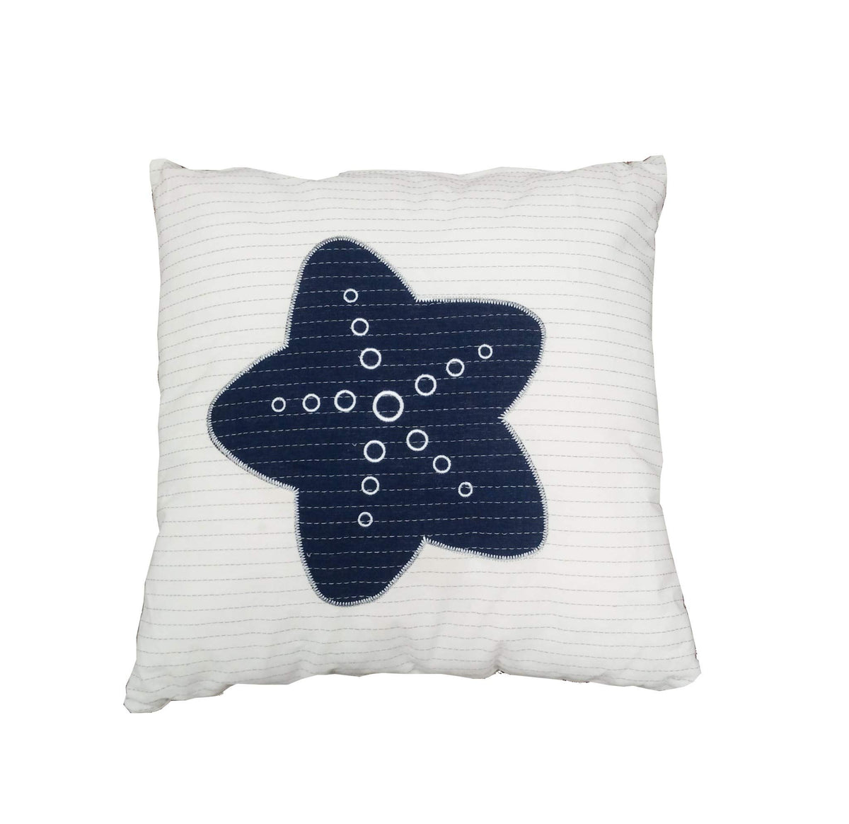 HomeRoots Decor 16.5-inch x 16.5-inch x 5-inch White/Blue -Pillow with Star