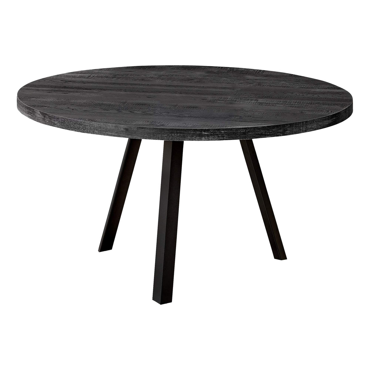 HomeRoots MDF,Laminate, Metal, Particle Board Round Black Reclaimed Wood with Black Metal Coffee Table