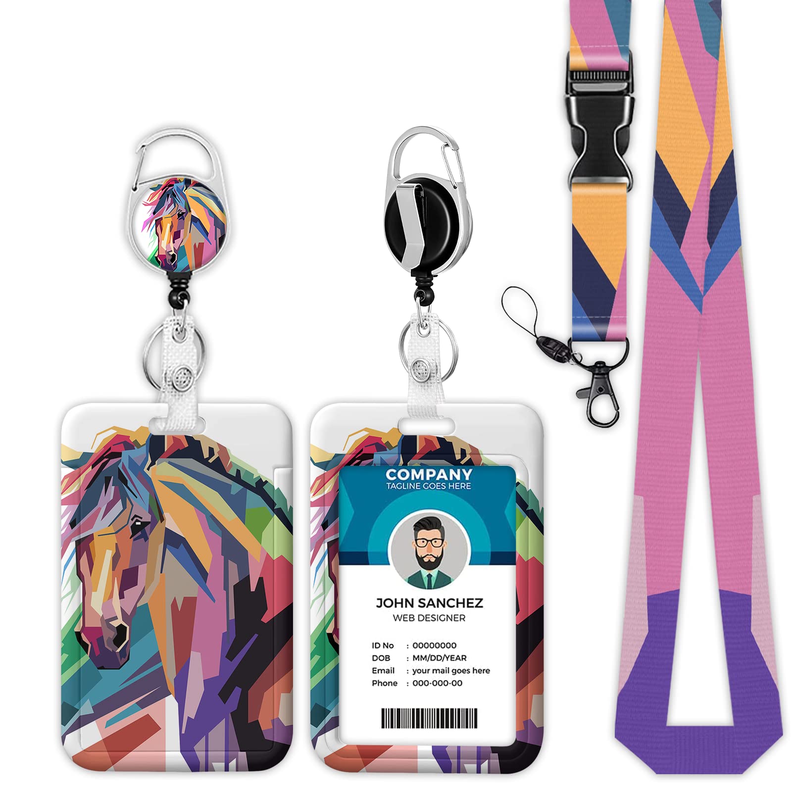 Onevenvi Id Holder With Detachable Lanyard For Horse Badges, Office Teacher Nurse Use