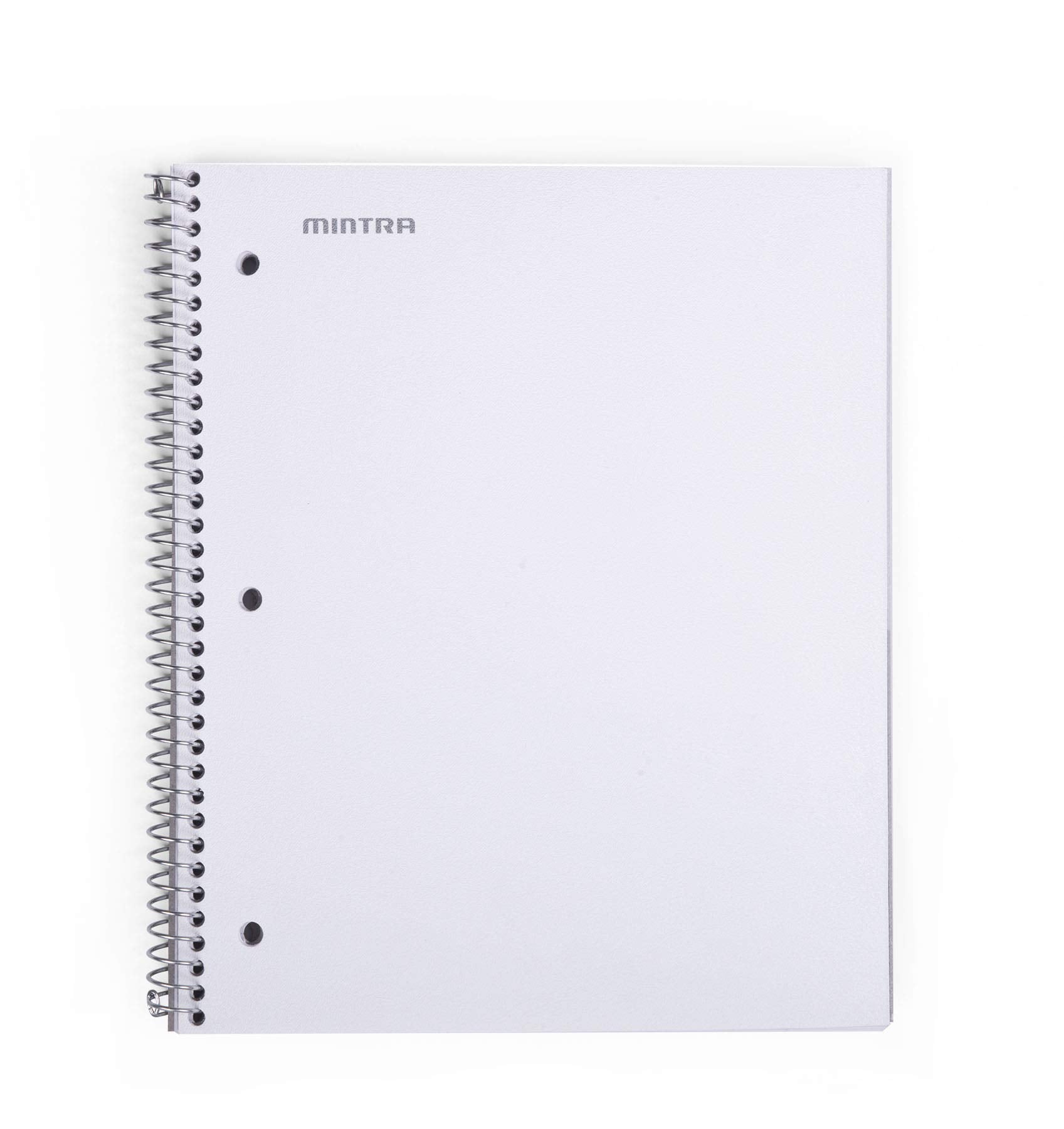 Mintra Office Durable Spiral Notebooks, 1 Subject, (White, 4X4 Graph 1Pk), 100 Sheets, Poly Pocket, Moisture Resistant Cover, Sc