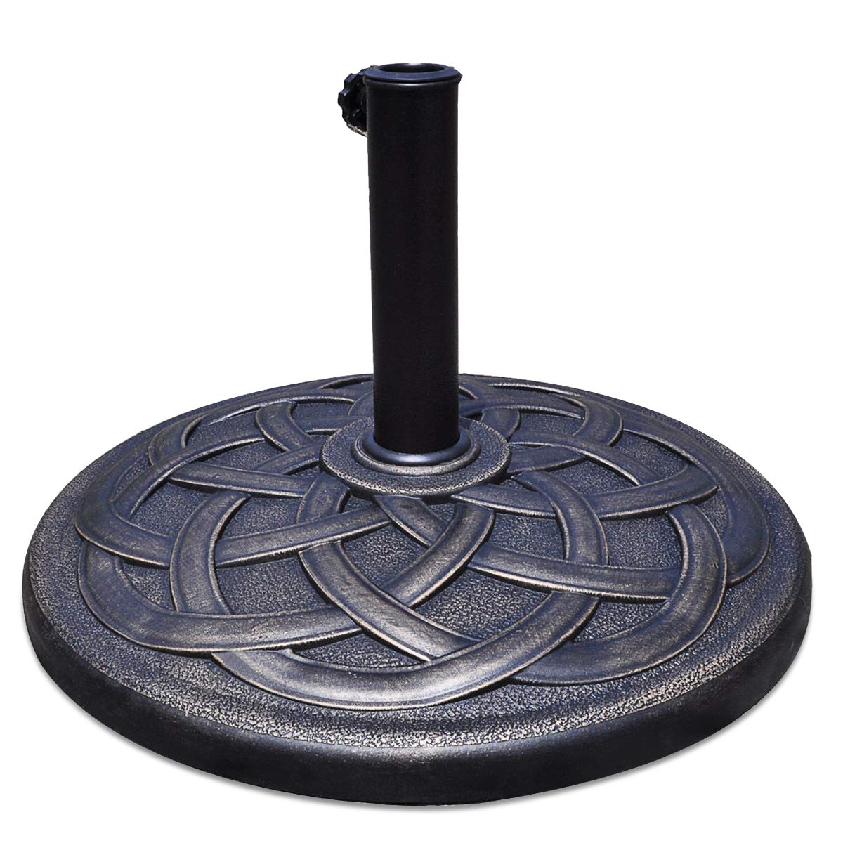 Giantex 43Lbs Patio Market Umbrella Base, Heavy Duty Outdoor Stand, Cast Iron Umbrella Holder For Garden Beach, Classic Round Umbrella Standing Deck Porch