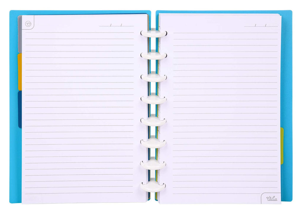 Talia Discbound Notebooks, Planner, Customizable, (Energetic Turquoise, Junior (5.5In X 8.5In))