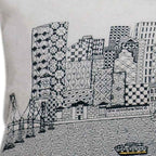 HomeRoots Cream 45' White San Francisco Daylight Skyline Lumbar Decorative Pillow