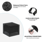 Dudsoeho Patio Ottoman Cover Waterproof, 28.3 X 28.3 X 16.9 Inch Rectangular Outdoor Side Table Cover, Durable Outdoor Furniture Cover, Black
