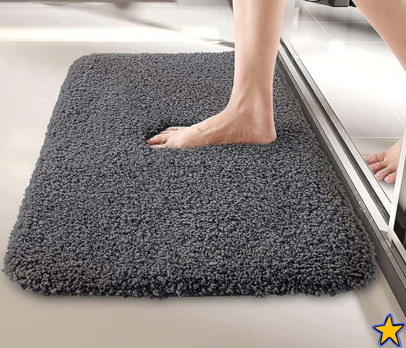 WID KLASS Mosaic Super Soft (40x60 cm) Microfibre 2000 GSM Bath Mat Super Absorbent AntiSkid Door Mats for Home/Bathroom Mat/Be