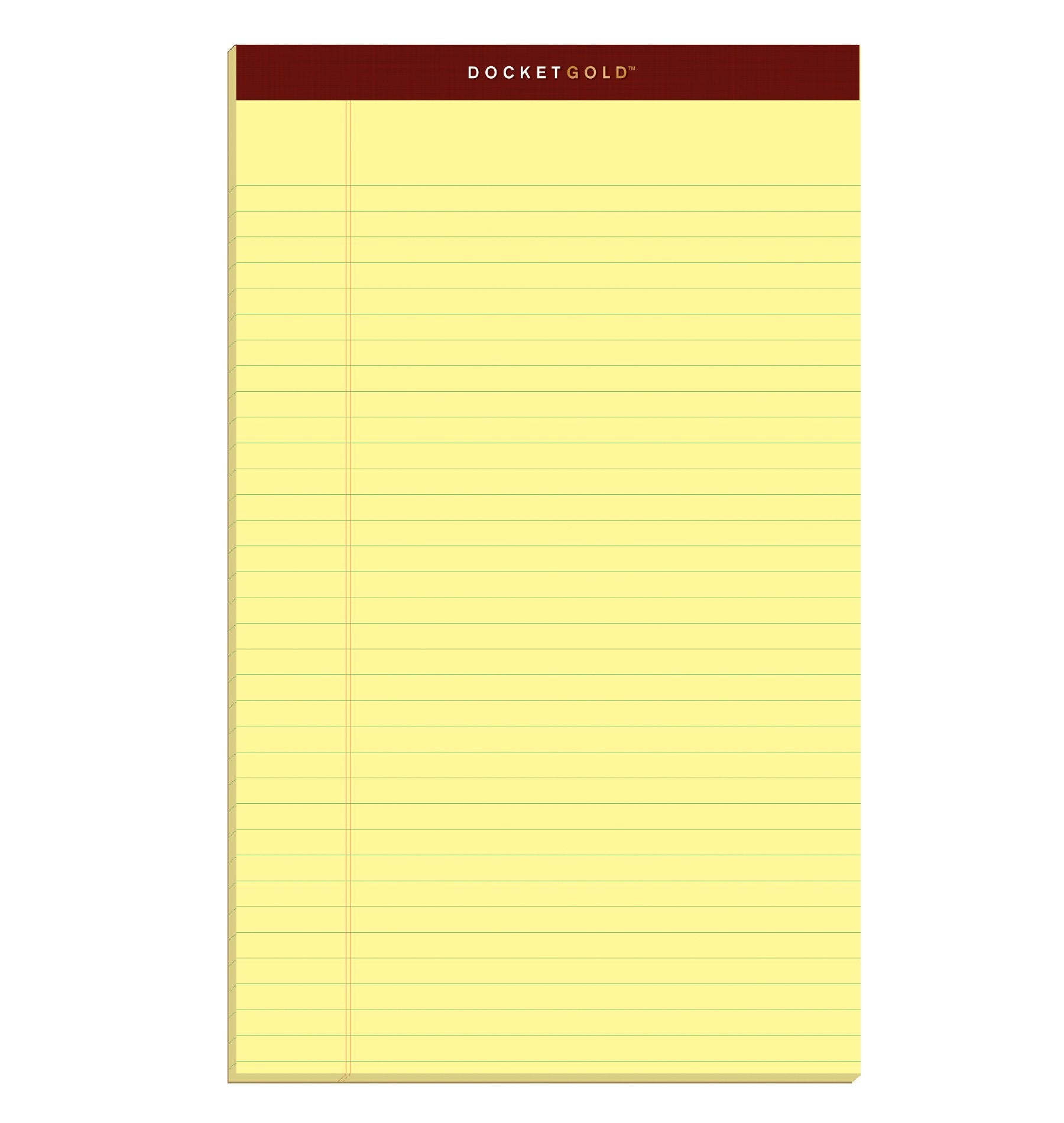 Tops Docket Gold Writing Pads, 8-1/2' X 14', Legal Rule, Canary Paper, 50 Sheets, 12 Pack (63980)