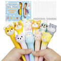 Valentines Day Gifts For Kids Classroom, 10Pcs Kawaii Animals Fun Pens With 20 Refills For Tween Girls, Cute Squishy Pens Squeez
