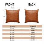 Gegelica Faux Leather Throw Pillow Covers 16X16 Inch - Set Of 2 Brown Cognac Bohemian Modern Minimalist Square Decoration Pillow